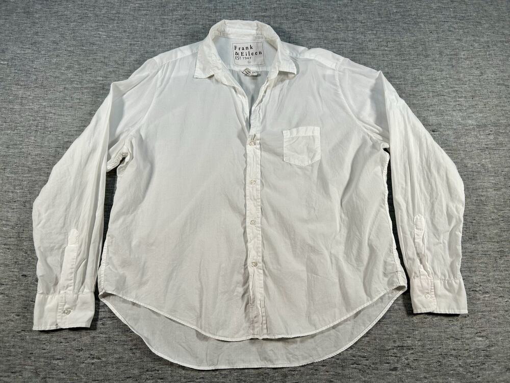 Frank Eileen Eileen Top Womens Large Relaxed Oversized High Low Cotton Button-Up